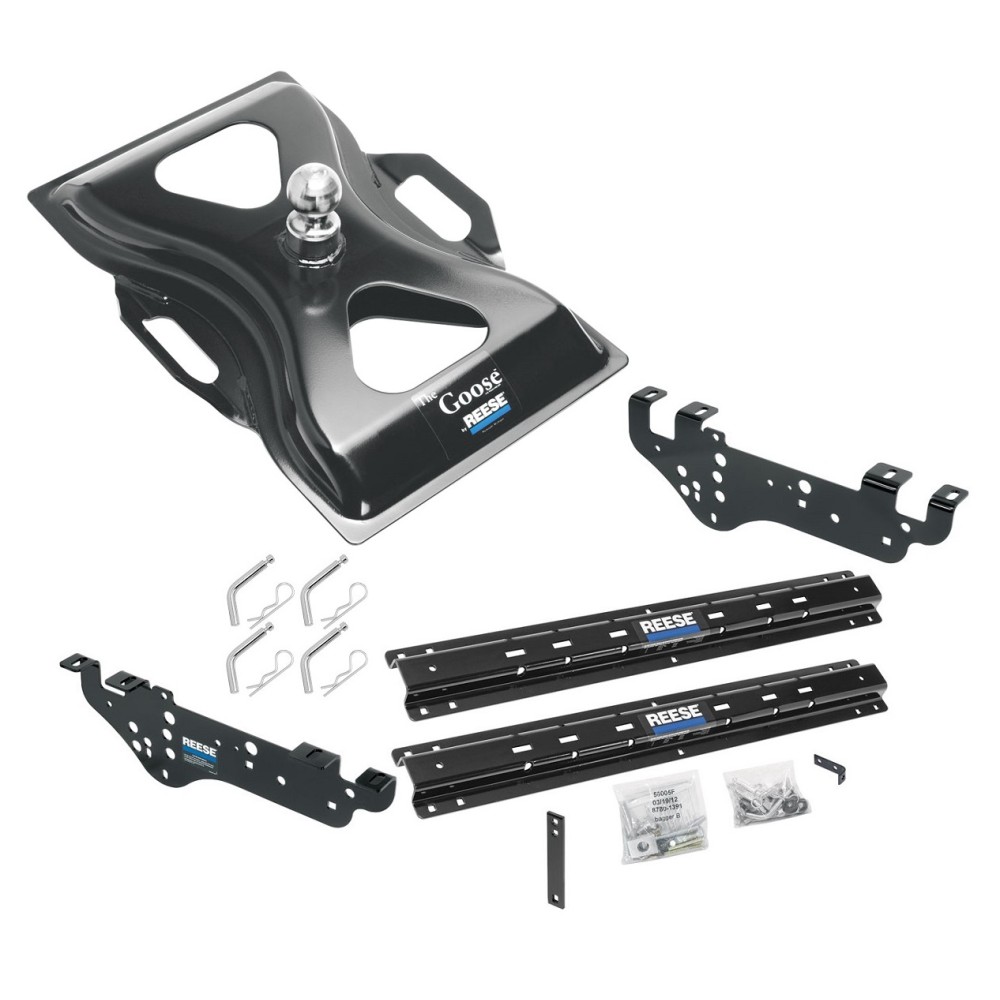 Reese Outboard Quick Install Rail Kit and 25K Gooseneck Hitch For 9910